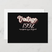 1992 Vintager Geburtstag Postkarte (Vorne/Hinten)