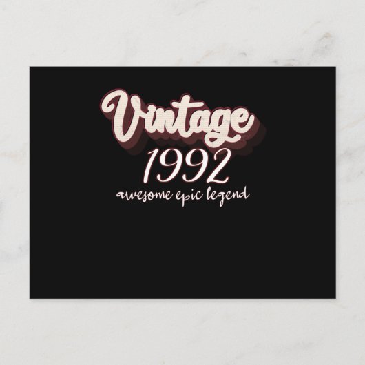 1992 Vintager Geburtstag Postkarte (Vorderseite)
