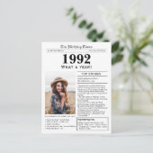 1992 Zeitung Happy Birthday Postkarte (Stehend Vorderseite)