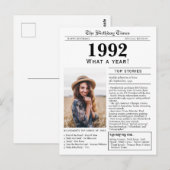 1992 Zeitung Happy Birthday Postkarte (Vorne/Hinten)