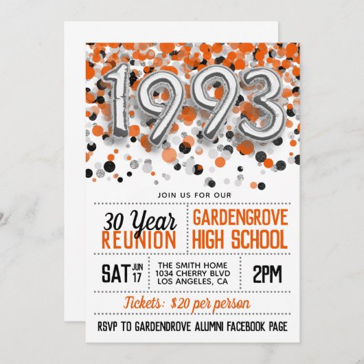 1993 Uni-Wiedersehen Einladung (Vorne/Hinten)