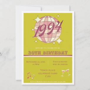 1994 31. Geburtstag Retro grüne Party Einladung