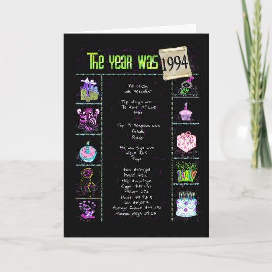 1994 Geburtstagspass-Fakten Karte (Vorderseite)
