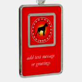 1994 Jahr des Hundes Rahmen-Ornament Silber (Rechts)