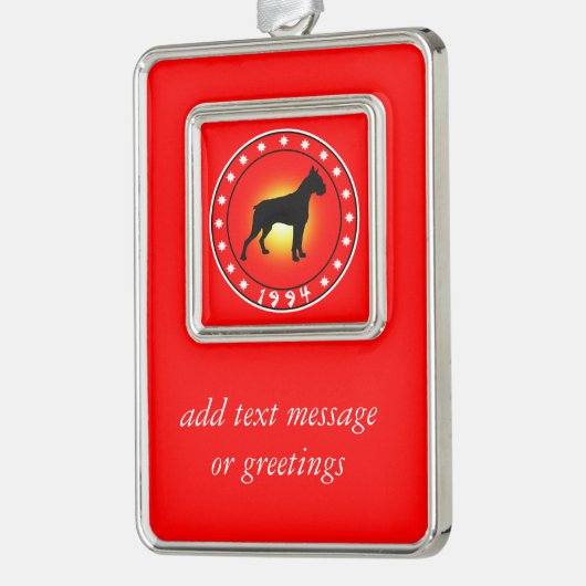 1994 Jahr des Hundes Rahmen-Ornament Silber (Links)