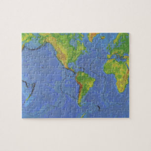 1994 Physical World Map - tektonische Teller - USG Puzzle
