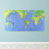 1994 Physikalische Weltkarte - tektonische Teller  Leinwanddruck (Insitu (Holzboden))