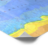 1994 Physikalische Weltkarte - tektonische Teller Poster (Ecke)