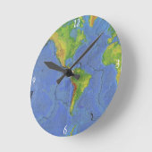 1994 Physikalische Weltkarte - tektonische Teller  Runde Wanduhr (Winkel)