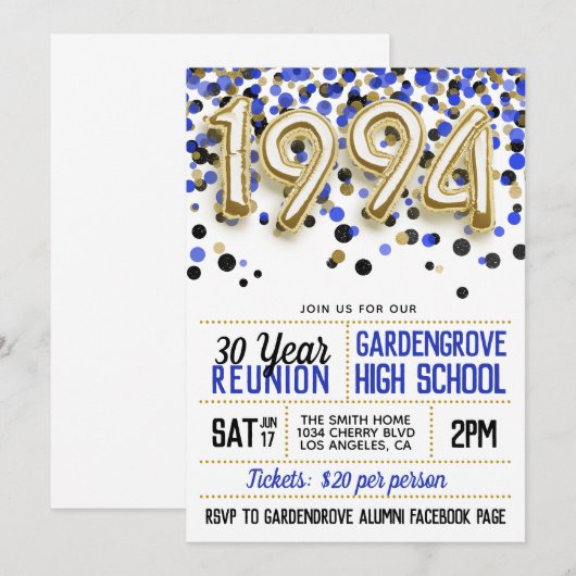 1994 Uni-Wiedersehen Einladung (Vorne/Hinten)