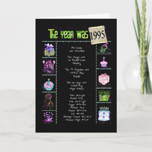 1995 Geburtstags-Spaß-Tatsachen Karte (Vorderseite)