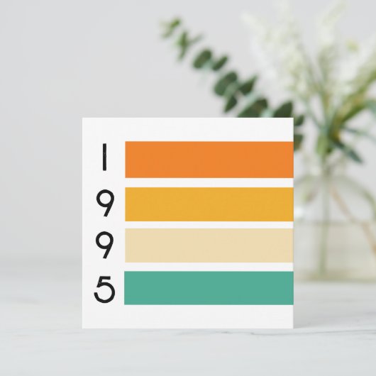 1995 Retro Stripe Sunset Vintag Dankeskarte (Stehend Vorderseite)