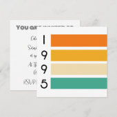 1995 Retro Stripe Sunset Vintag Einladung (Vorne/Hinten)