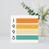 1995 Retro Stripe Sunset Vintag Einladung (Stehend Vorderseite)