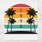 1995 Retro Stripe Sunset Vintag Weinetikett (Einzelnes Label)