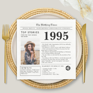 1995 Zeitung Birthday Trivia Serviette