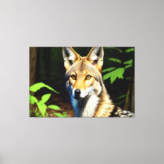 "1996" Cayote in der Leinwand des Waldes (Vorderseite)