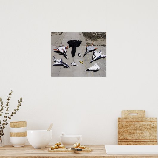 1997 Flotte von Dryden Research Aircraft auf Ramp Poster (Küche)