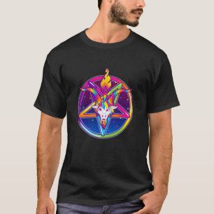 1997 Neon Rainbow Baphomet Pentagram T-Shirt