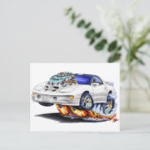 1998-02 Feuervogel Trans Am White Car Postkarte (Stehend Vorderseite)