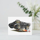 1998-2004 Corvette Black Convertible Postkarte (Stehend Vorderseite)