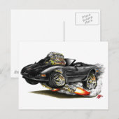1998-2004 Corvette Black Convertible Postkarte (Vorne/Hinten)