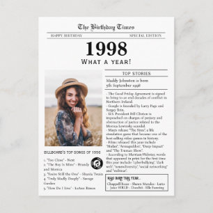 1998 Zeitung zum Geburtstag  Postkarte
