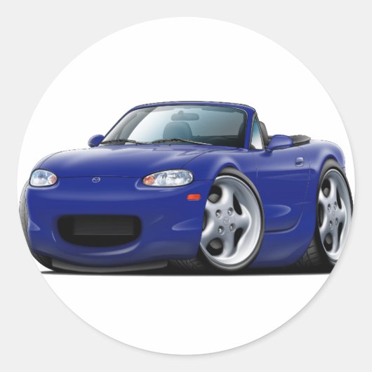 1999-05 Miata Dark Blue Car Runder Aufkleber (Vorderseite)