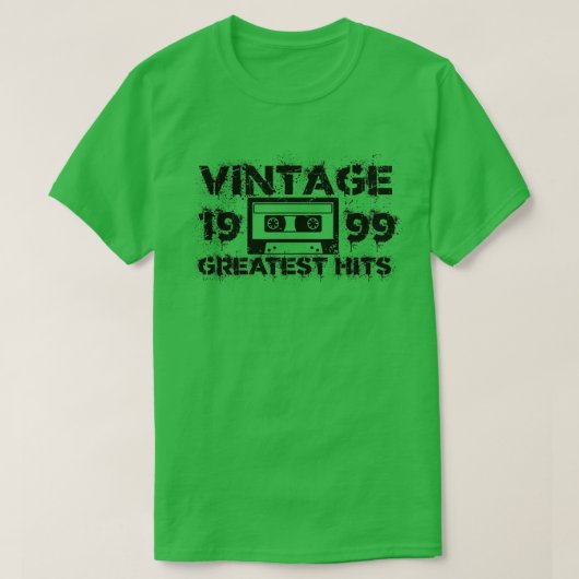 1999 Beste Treffer Vintag Black T-Shirt (Design vorne)