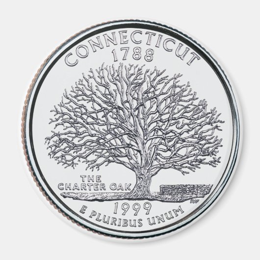 1999 Connecticut Staat Quarter Magnet (Vorne)