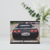 1999 CORVETTE KONVERTIBLE REAR VIEW POSTKARTE (Stehend Vorderseite)
