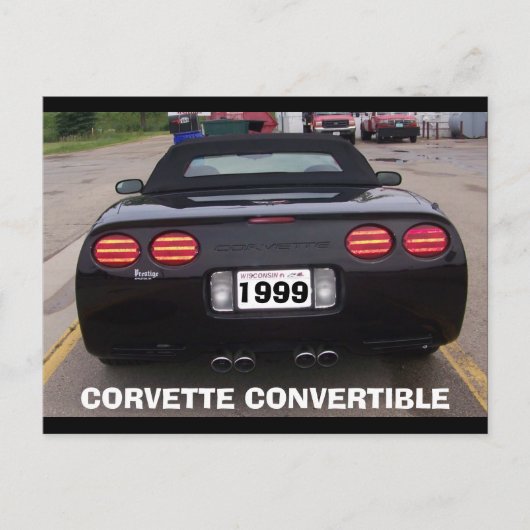 1999 CORVETTE KONVERTIBLE REAR VIEW POSTKARTE (Vorderseite)