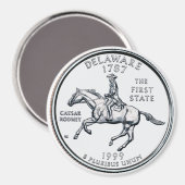 1999 Delaware Staat Quarter Magnet (Vorderseite/Rückseite)