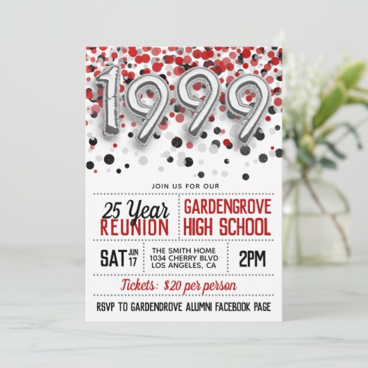 1999 Uni-Wiedersehen Einladung (Stehend Vorderseite)