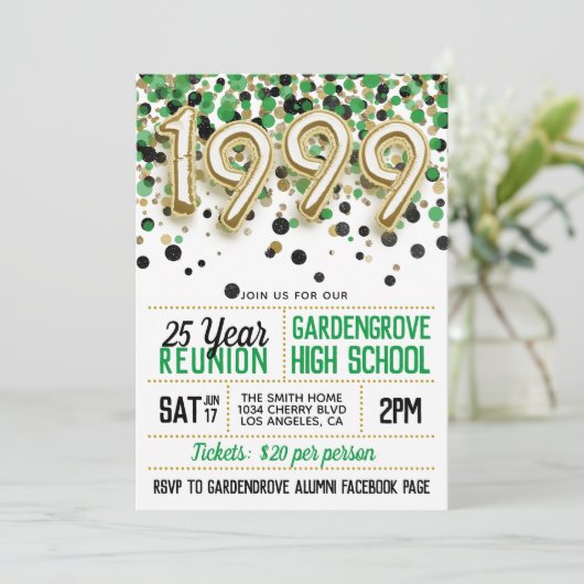 1999 Uni-Wiedersehen Einladung (Stehend Vorderseite)