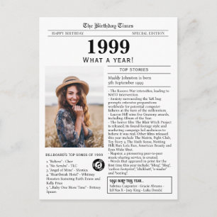 1999 Zeitung zum Geburtstag Postkarte