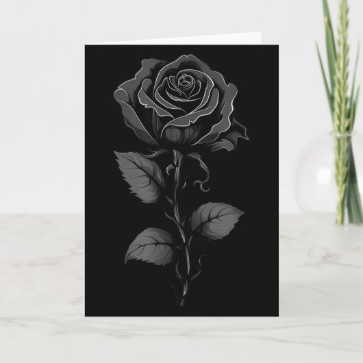 199 Blumen Grafik Schwarze Rose Karte (Vorderseite)