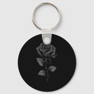 199 Blumen schwarze Rose Grafik  Schlüsselanhänger