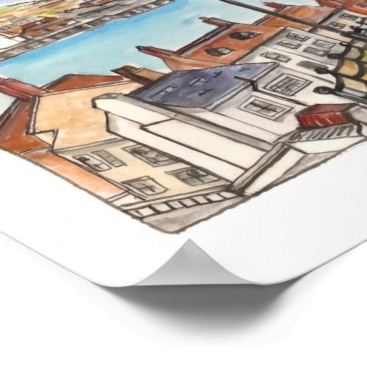 199 Steps, Whitby, North Yorkshire Poster (Ecke)