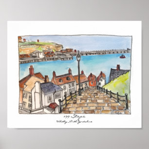 199 Stufen, Whitby, North Yorkshire Poster