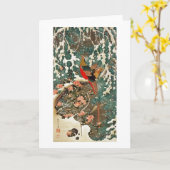 19. 雪中錦鶏図, 若冲 Fasan im Schnee, Jakuchu Karte (Gelbe Blume)