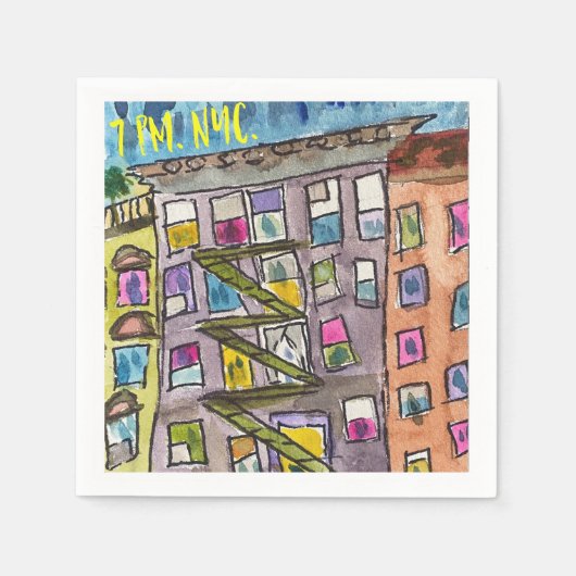 19:00 Uhr NYC Dankeschön Cocktail Napkin Serviette (Vorderseite)