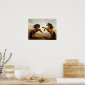19.00''x14.25'' Dueling Hengste Painting Poster (Küche)