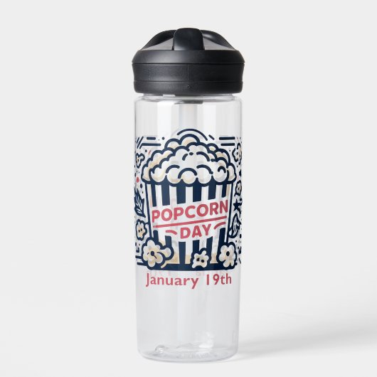 19.01. - Popcorn Day Trinkflasche (Vorderseite)