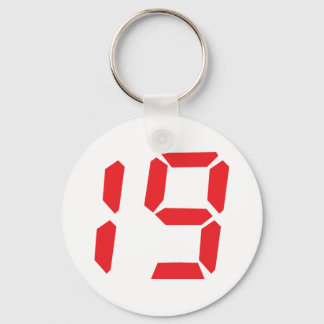 19 19 Uhr, digitale Nummer Schlüsselanhänger