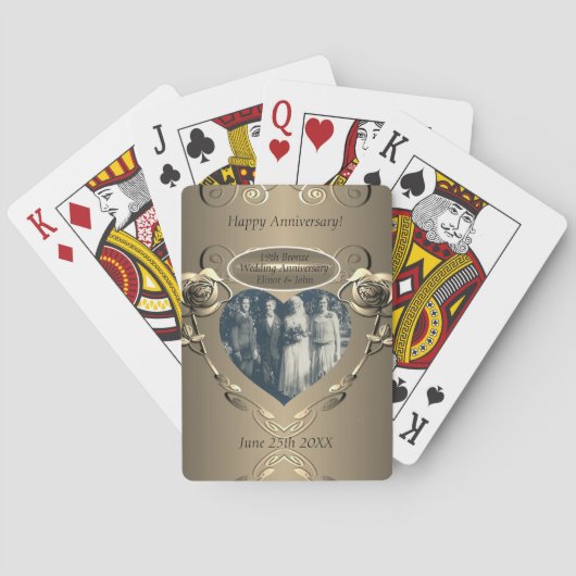19./8. Bronze(Color)Foto Hochzeitstag Spielkarten (Rückseite)
