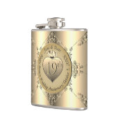 19./8. Bronze (Farbe) Hochzeitstag Flachmann (Links)