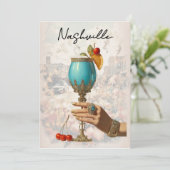 *~* 19 A101 Cocktail FOTO Nashville BACHELORETTE Einladung (Stehend Vorderseite)