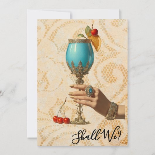 *~* 19 A101 Verziert Cocktail FOTO BACHELORETTE Einladung (Vorderseite)