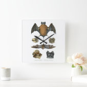 19. C. Bat Print Quadratische Wanduhr (Zuhause)
